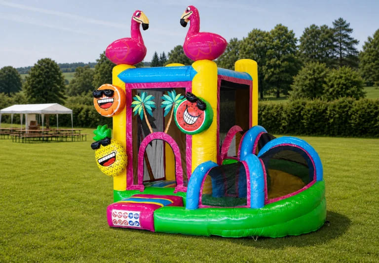 Flamingo-Hüpfburg von Jump4Fun – Produktansicht