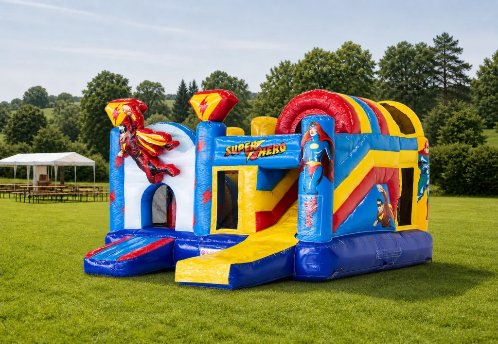 Super-Hero-Hüpfburg von Jump4Fun – Produktansicht